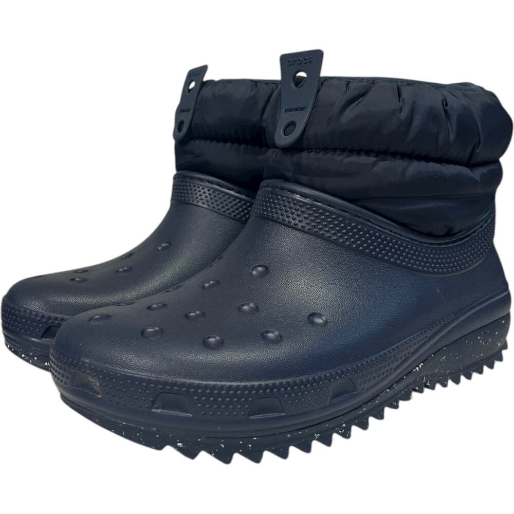 Crocs Crocs Nano Puff Boots Womens 6 Blue Faux Fur Lined Insulated Shoe 207311